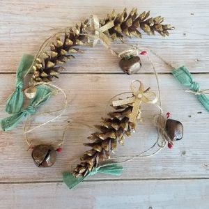 Rustic Natural Gold Christmas farmhouse garland HANDMADE